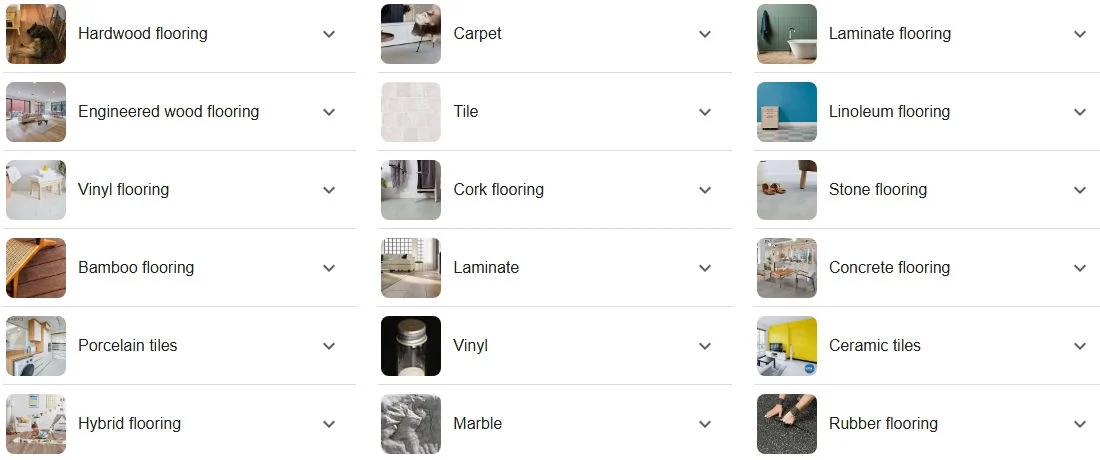 Different Types of Flooring Options. Alternative to LVP Plank Flooring