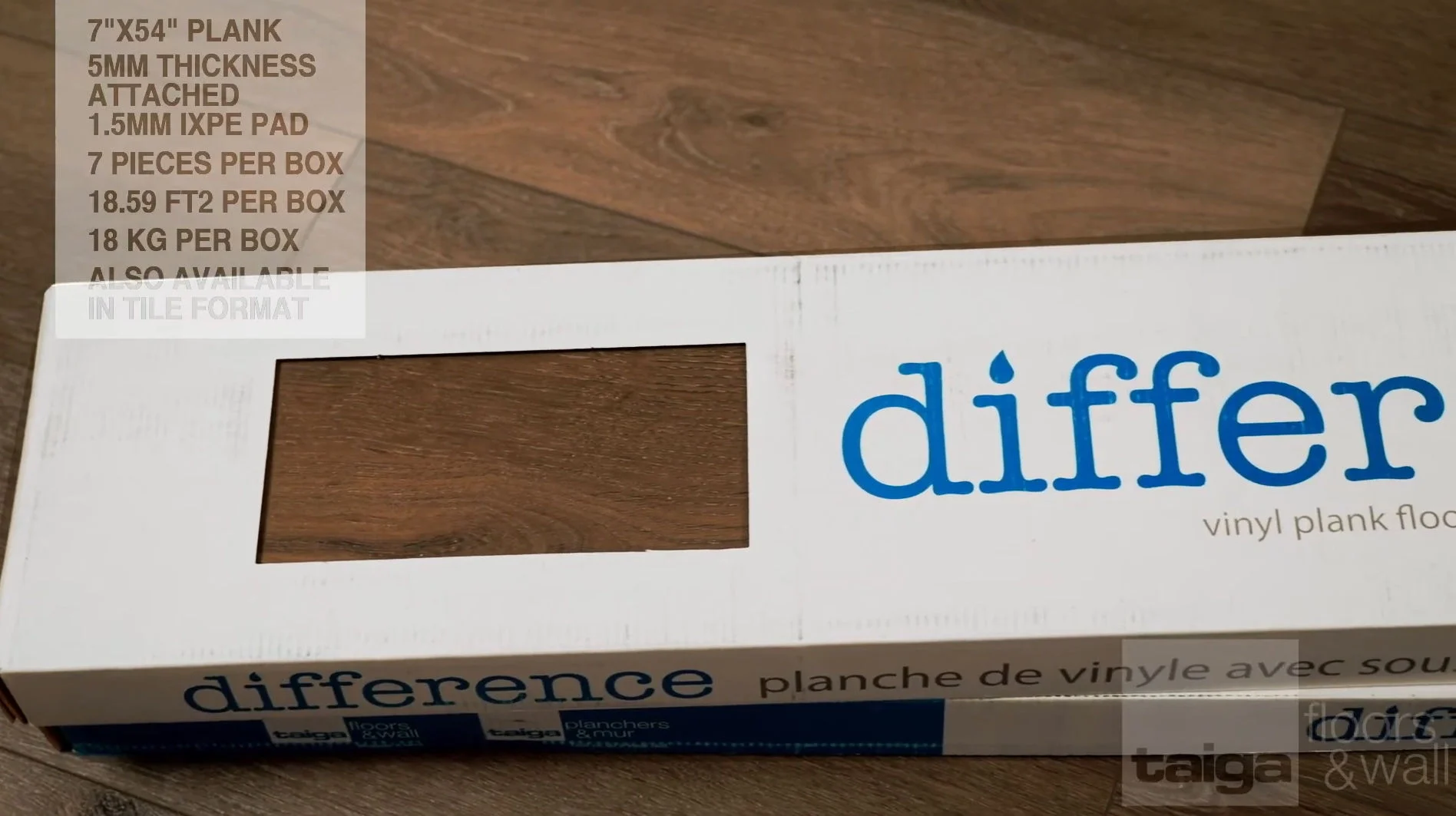 Difference SPC Vinyl Plank Flooring Box Display