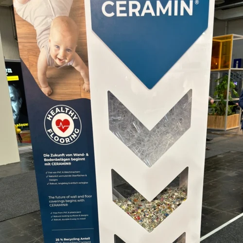 Ceramin's PVC Free SPC Flooring Technology displayed at Domotex Hannover