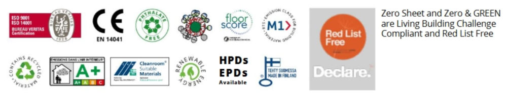 Product Certifications for Zero and Zero & Green Flooring Collections
