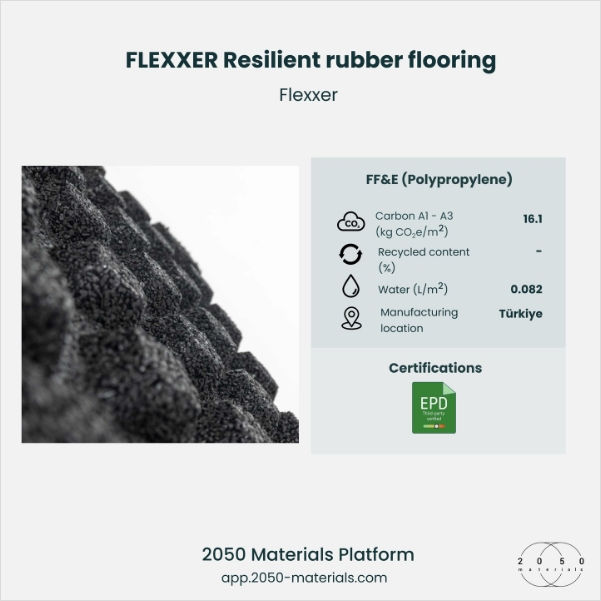 Flexxer Resilient Rubber flooring made from modified rubber with polypropylene for outdoor flooring