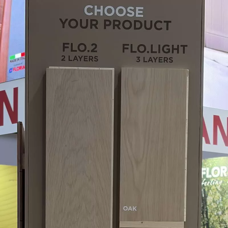 Step one to select the type of hardwood floorings in 2 layers or 3 layers structure