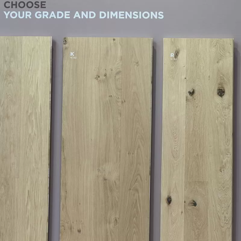 Step 2 to choose the surface wood grade and plank dimensions