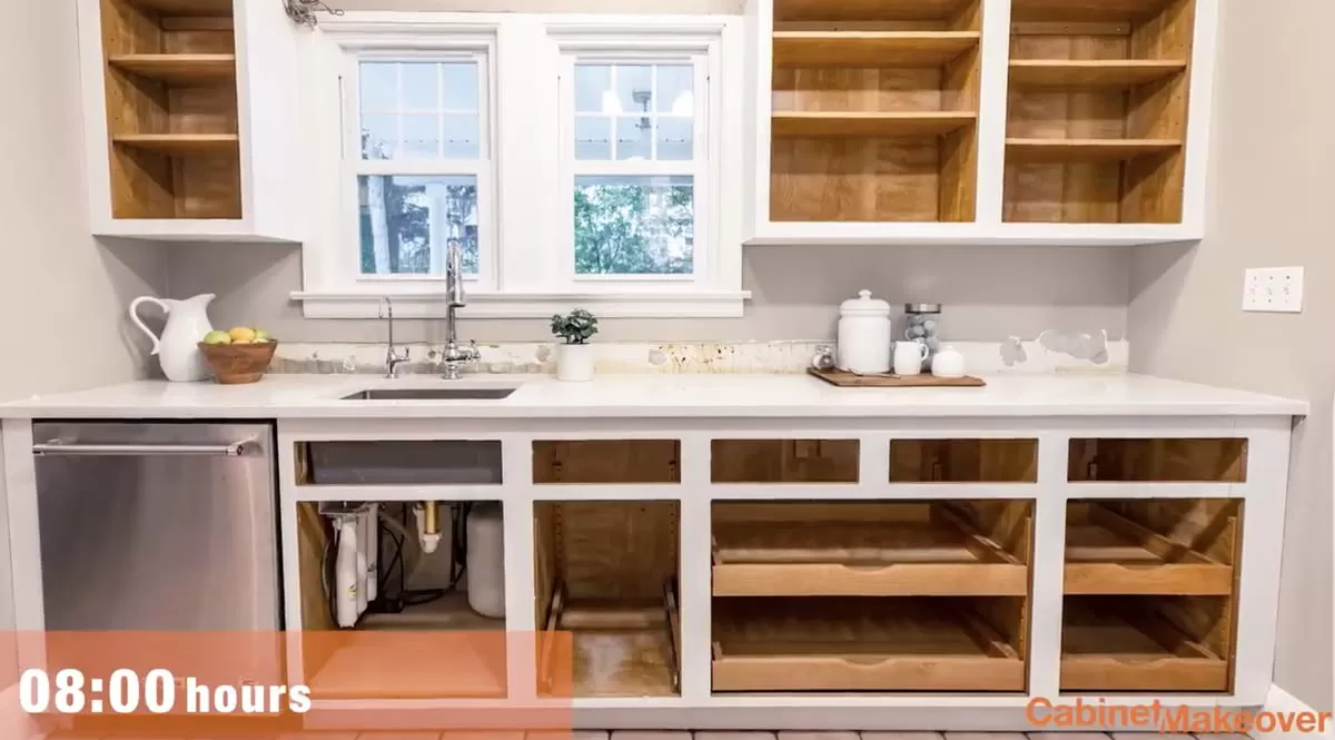 Home Depot Cabinet Makeover Solution in 5 Steps After 8 hours of work on cabinet makeover