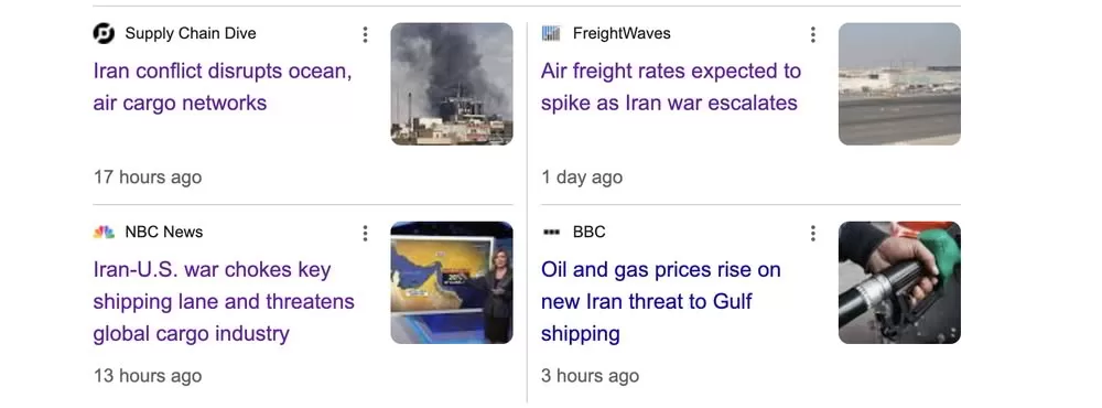 Global Ocean Freight Logistic to Disrupt over Iran Conflict logistic impact from iran conflict