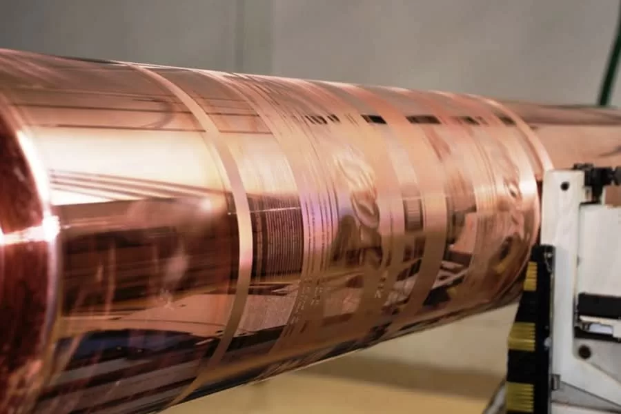 Rotogravure printing cylinder display