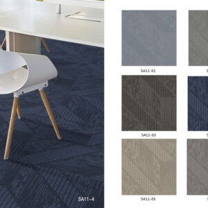 Blue Color commercial carpet plank flooring with PVC backing