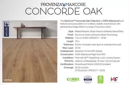 Provenza Floors, Inc. Brand Collection Introduction Concorde Oak flooring samples.
