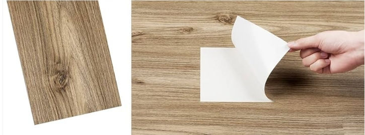 Peel and stick luxury vinyl tile flooring from Amazon e-commerce website