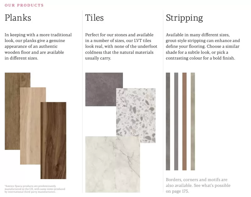 Amtico Flooring - Premium Luxury Vinyl Tile Collections Amtico lvt product lines in tile, plank, and strip designs