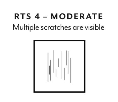 Moderate scratches visible with RTS 4 Rating