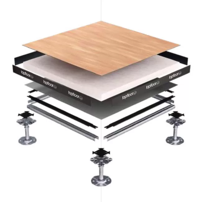 Raised floor construction layers diagram