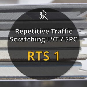 Repetitive traffic scratching LVT