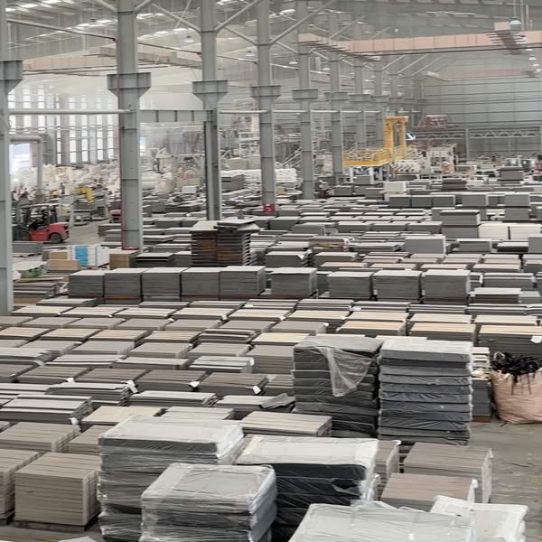 SPC Flooring Factory filled with tiles