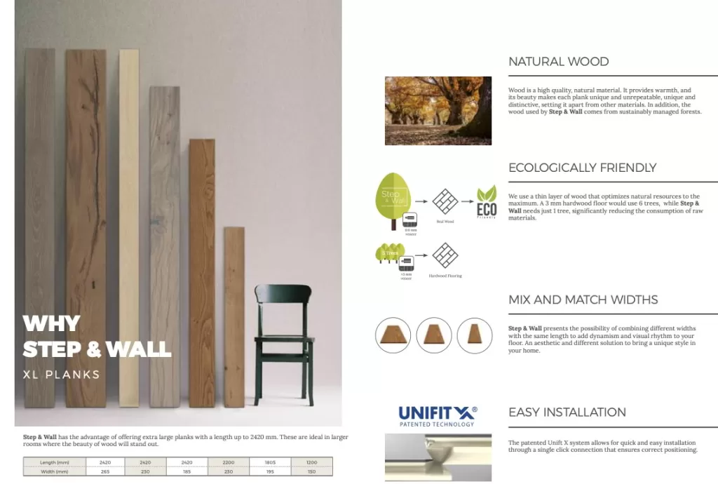 Step & Wall 2019 Real Wood Flooring Collection XL wood planks for flooring