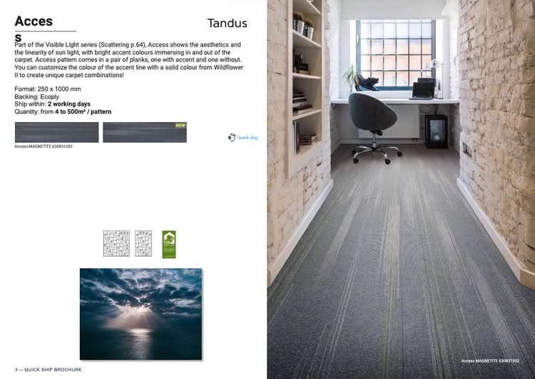 Modern hallway carpet with stripes