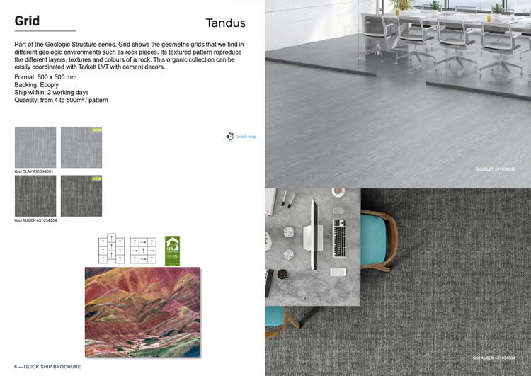 Modern office interior with gray flooring in Tarkett Catalog 