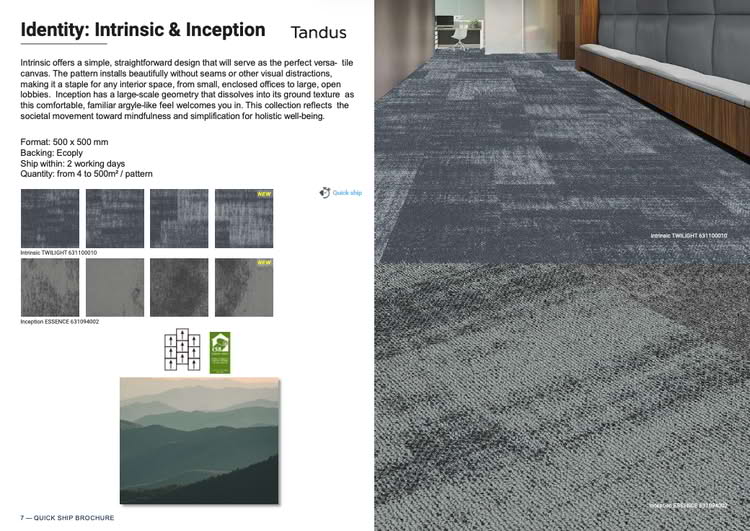 Textured grey carpet in hallway displayed by Tarkett
